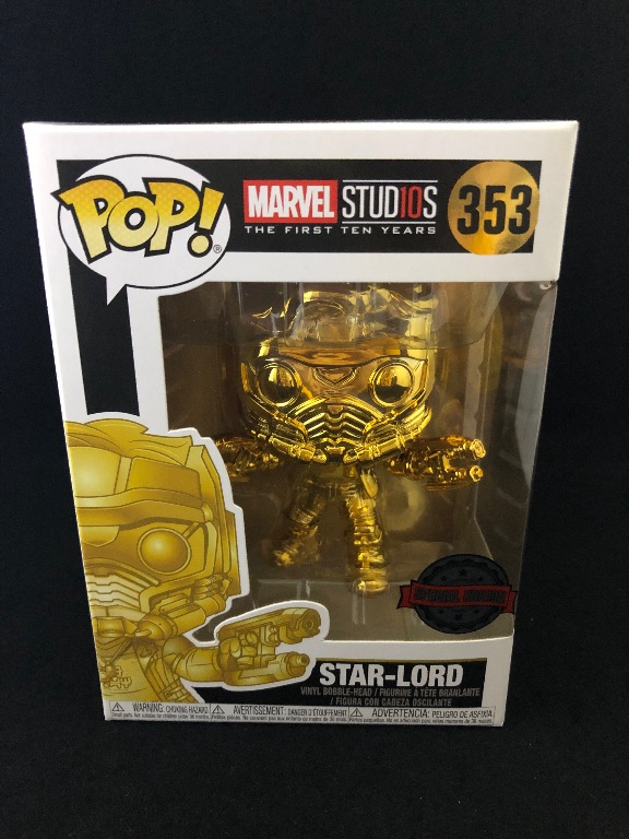 Funko POP! Marvel Star-Lord Vinyl Bobble Head (Gold Chrome) 