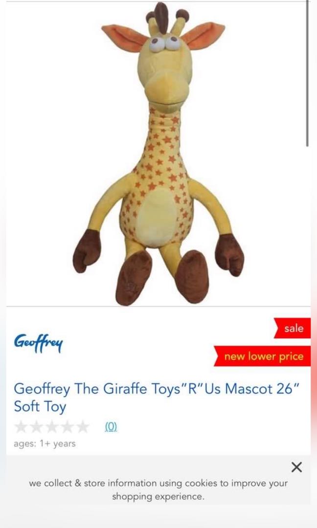 Geoffrey The Giraffe Toys”R”Us Mascot 26” Soft Toy, Hobbies & Toys, Toys &  Games On Carousell