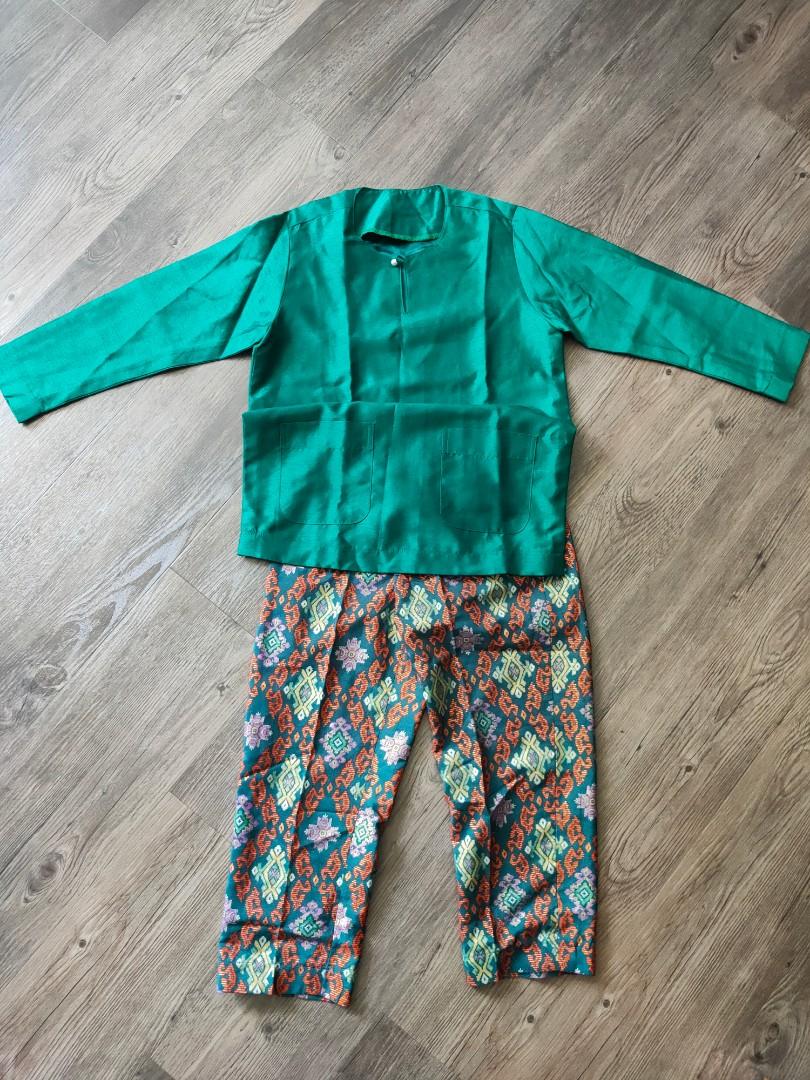Green Tailor Made Baju Melayu Babies Kids Babies Kids Fashion On Carousell