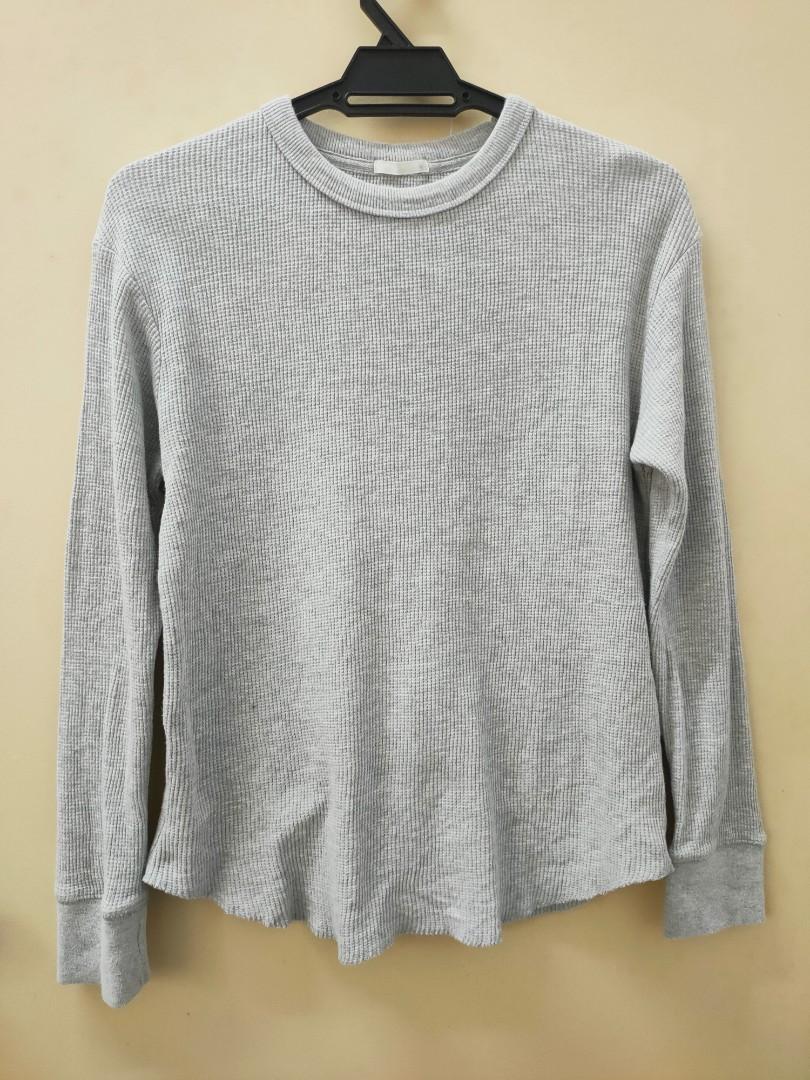 GU WAFFLE LONG SLEEVE SHIRT CROP TOP 