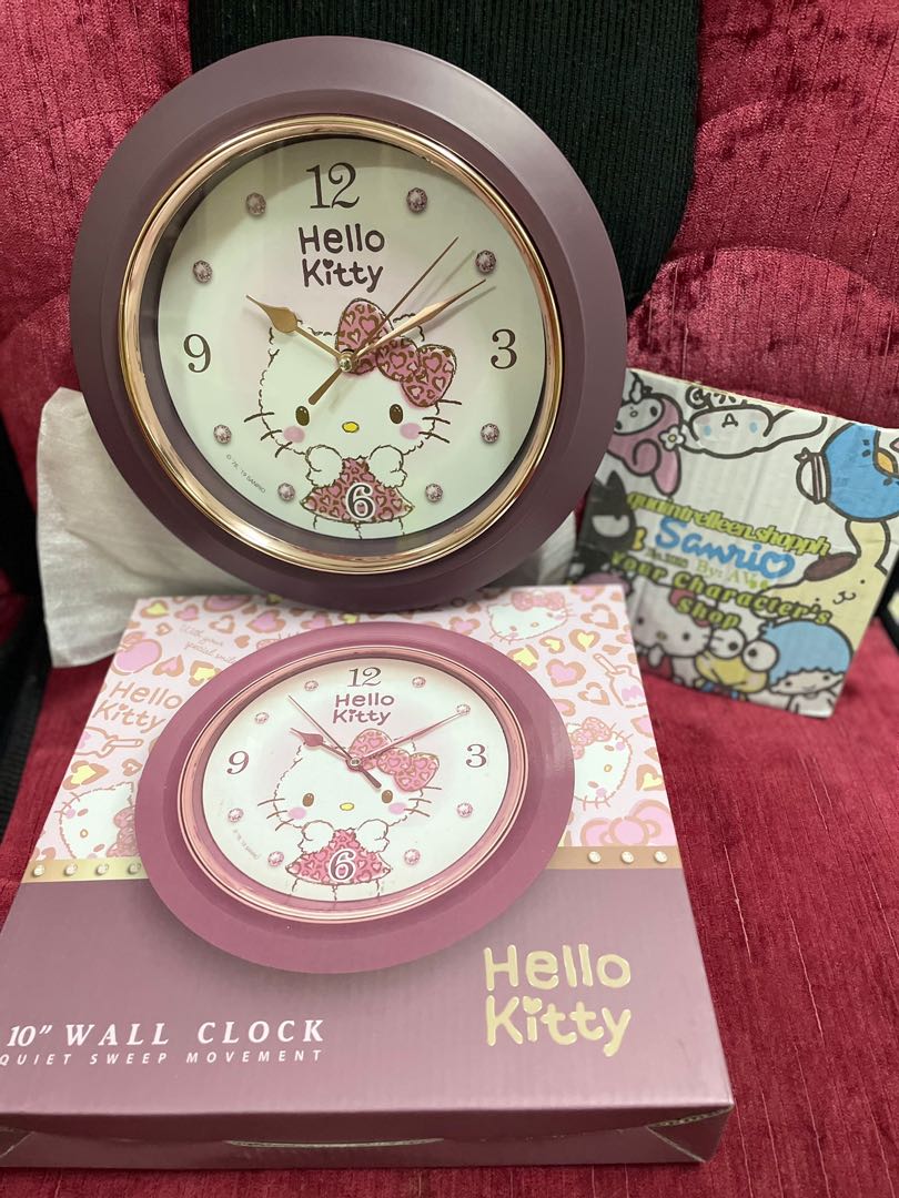 Hello Kitty Large Clock Hello Kitty Wall Clock, Furniture & Home Living, Home Decor, Clocks on ...