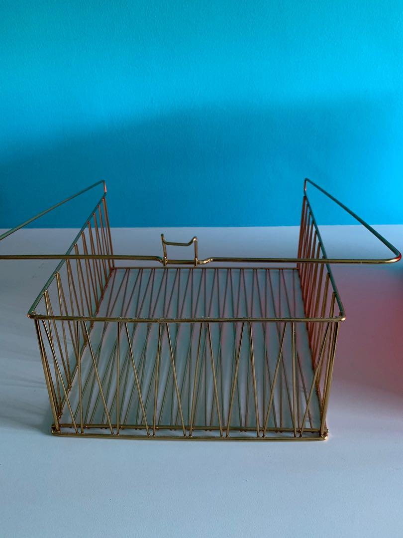 IKEA kallax gold wire basket, Furniture & Home Living, Home Improvement