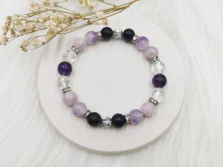 Lavender Amethyst, Kunzite Crystal Bracelet