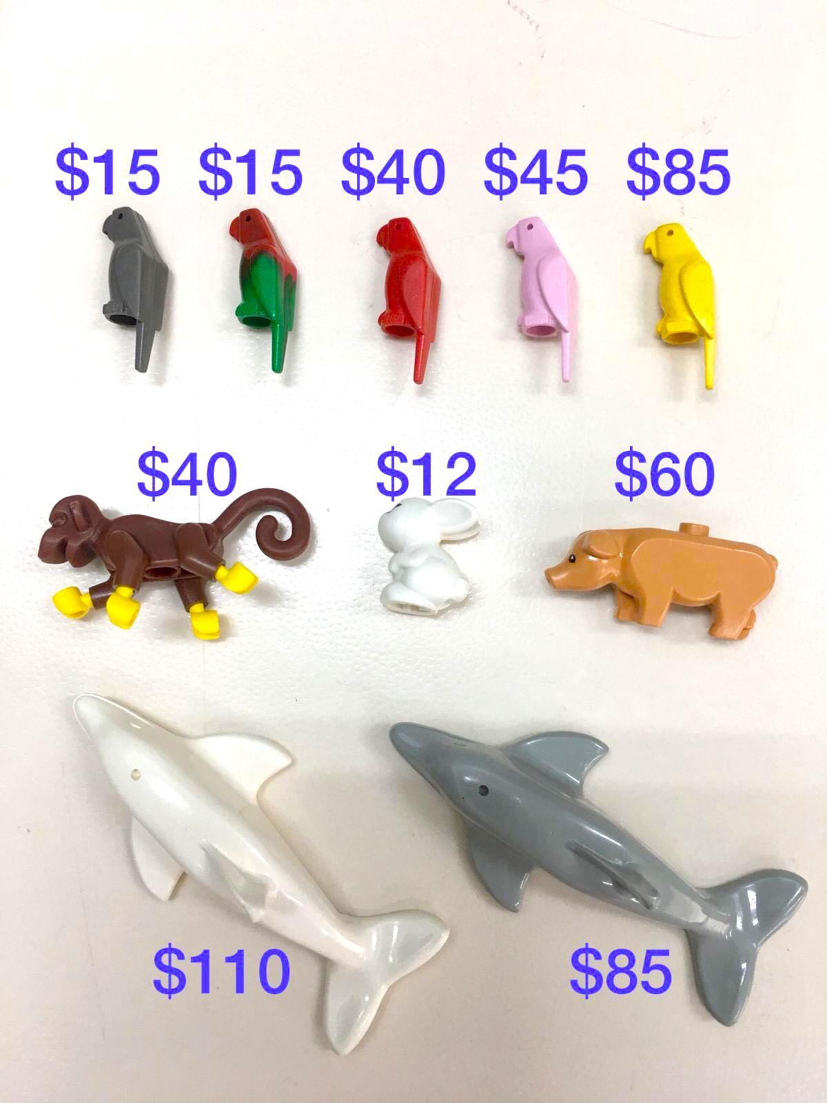 Lego 正版animal Animals Dog Cat Fish Pig Chicken Hen Bird Parrot Owl Dolphin