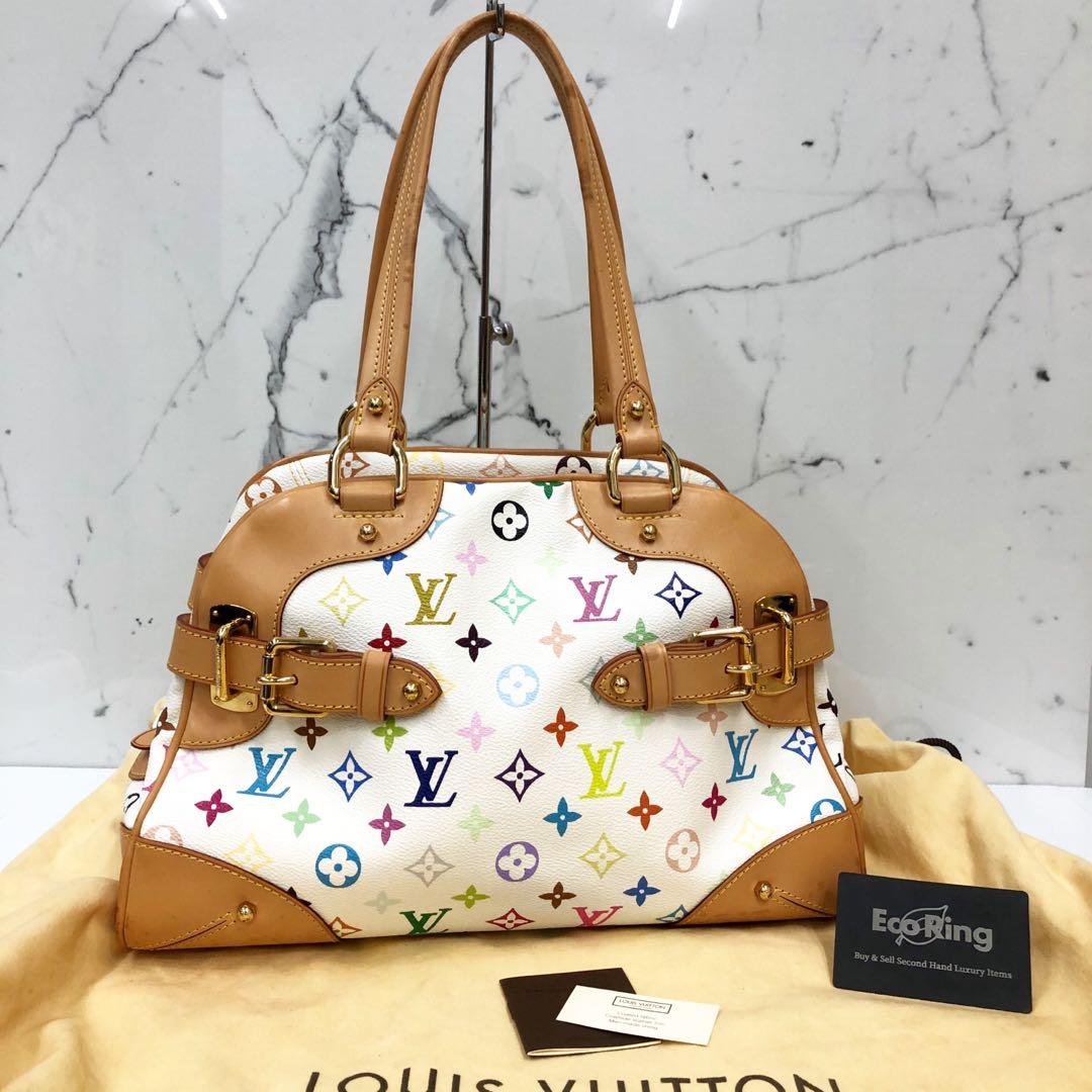 LOUIS VUITTON Claudia White Multicolor Monogram Hand Bag M40193 LV