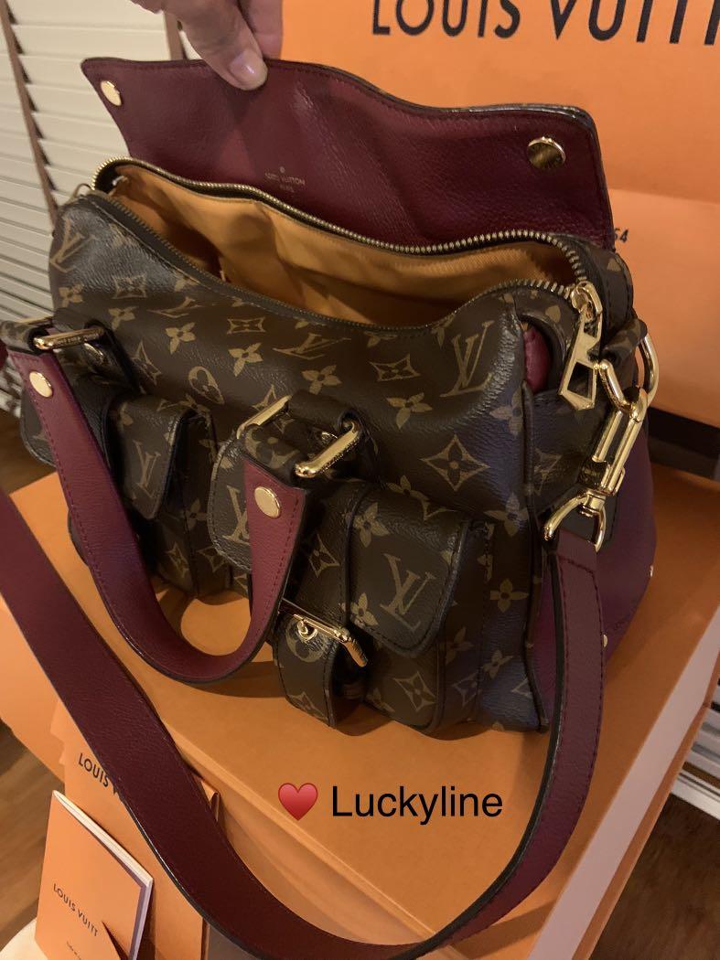 Louis Vuitton Manhattan Bag with Detachable Strap (Raisin) M43482