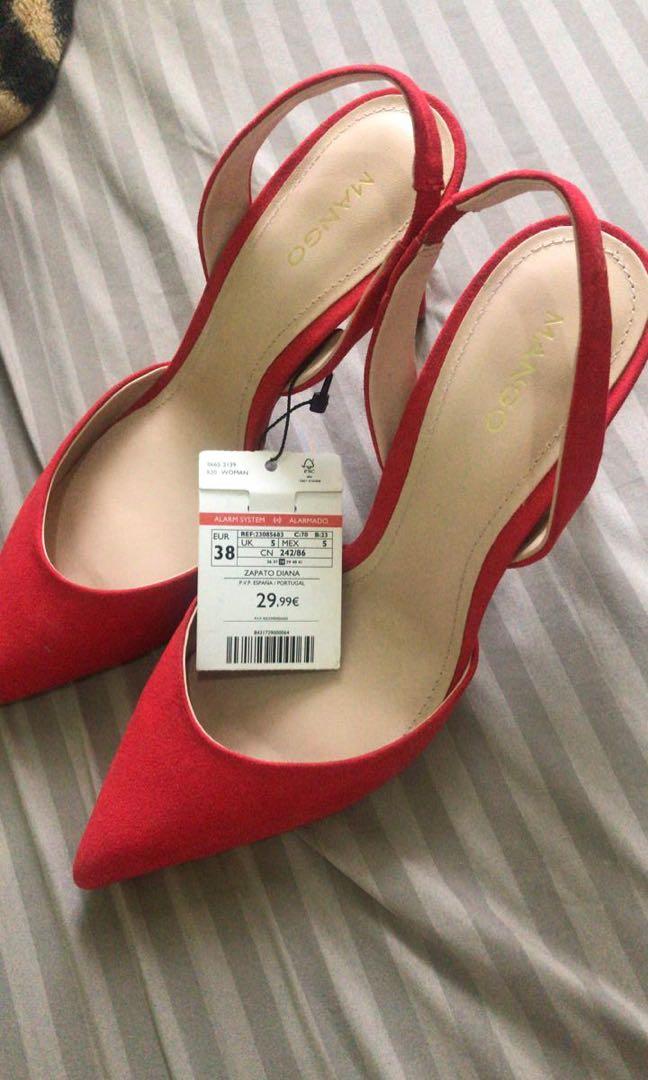 Mango Red stiletto High heels 