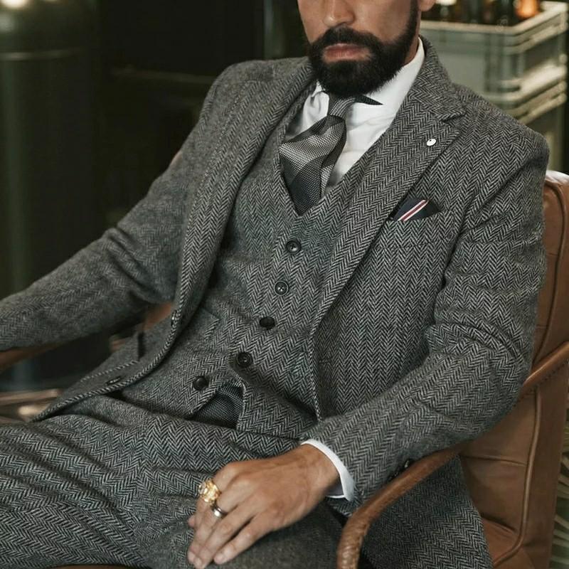 Men suit 2 3pc suit tweed custom made suit formal suit available men suit Men s Fashion Coats Jackets and Outerwear on Carousell