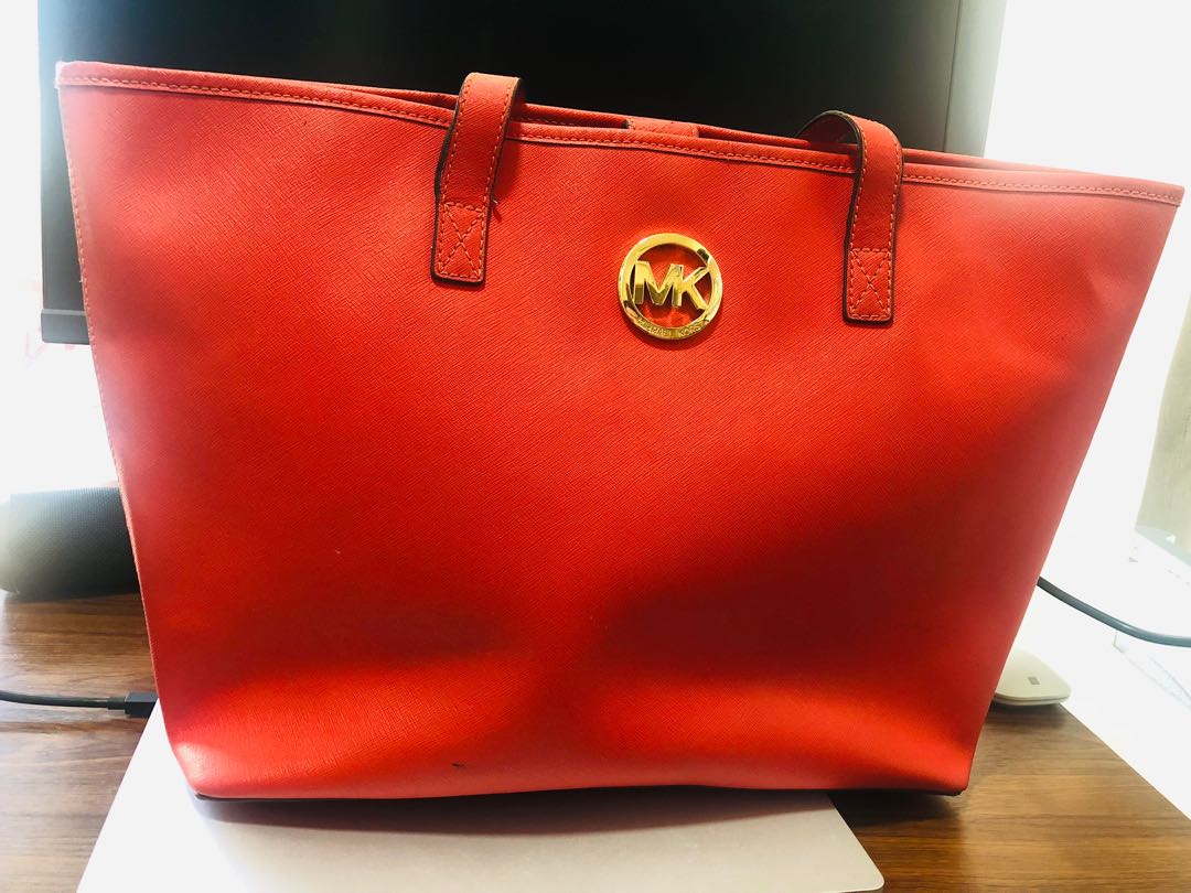 michael kors tote bag red