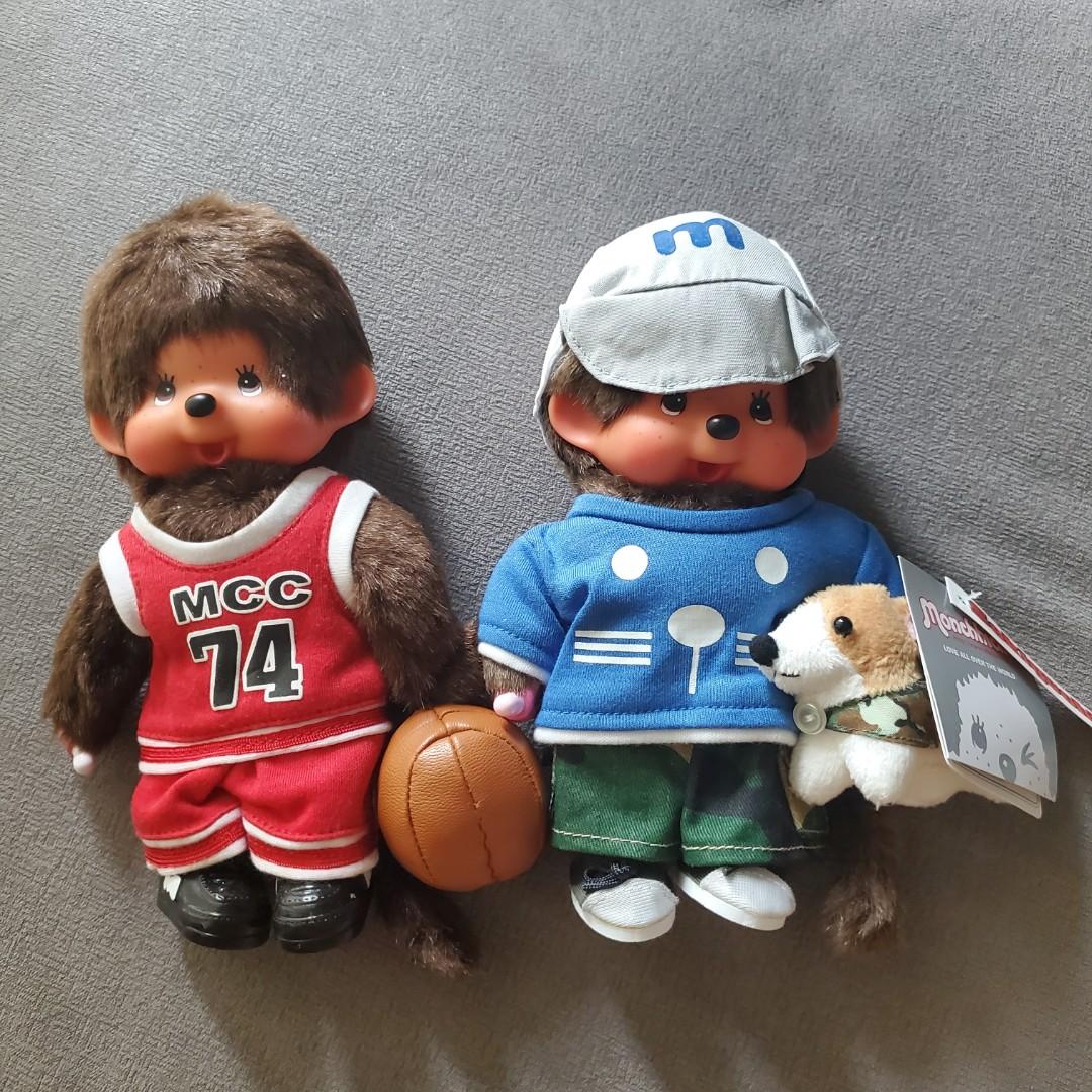 中古monchhichi 公仔藍球 白衫有黃不合完美人仕 年代久遠 玩具 遊戲類 毛公仔 Carousell