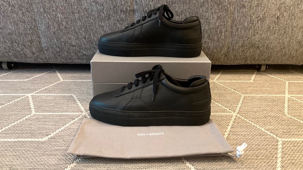 NEVER USED Axel Arigato All Black Leather Platform Sneakers