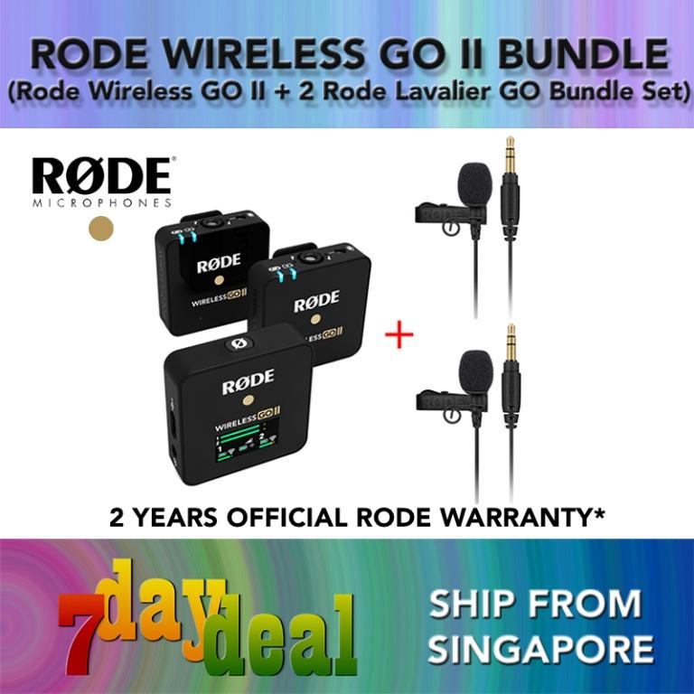 Rode Wireless GO II + 2 Rode Lavalier GO Microphone Bundle Set (Black ...