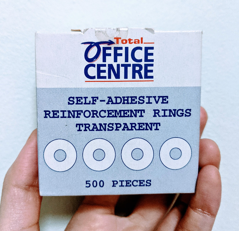 Self Adhesive Rings Reinforcement Punched Holes x 2, Hobbies & Toys