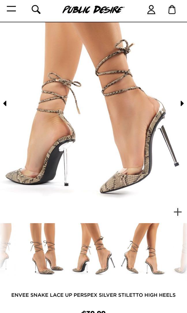 Sexy snakeskin heel public desire heel