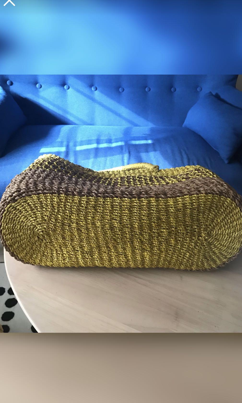 Straw Tote Bag, Women's Fashion, Bags & Wallets, Beach Bags on Carousell