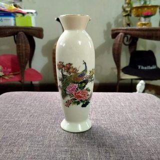 Takahashi Vintage Floral Peacock Vase