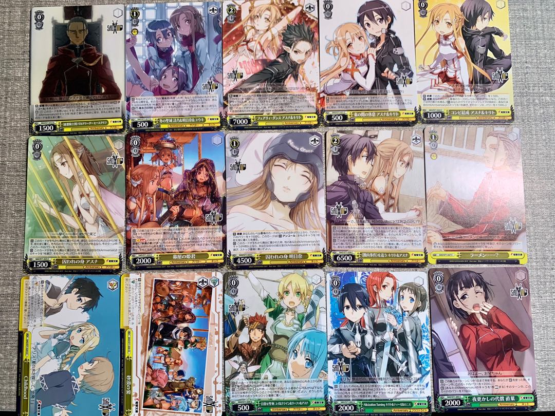 Ws 刀劍神域10周年sao 原畫白卡43張 玩具 遊戲類 Board Games Cards On Carousell