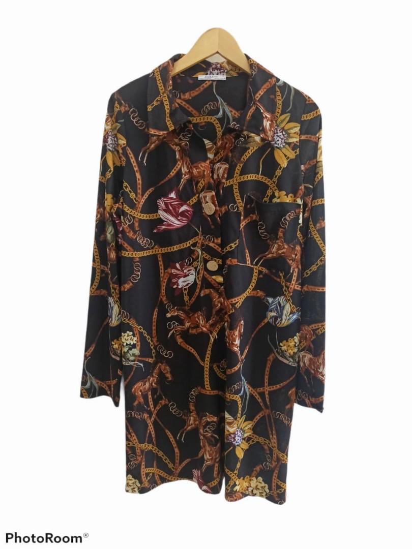 Zara chain shirt dress, Fesyen Wanita 