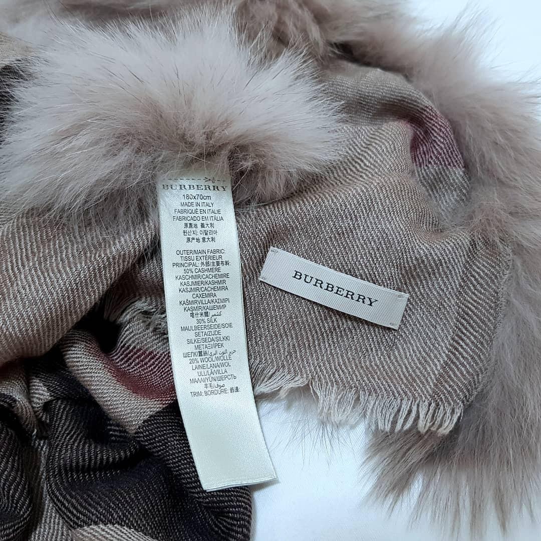 Burberry fur trim scarf clearance