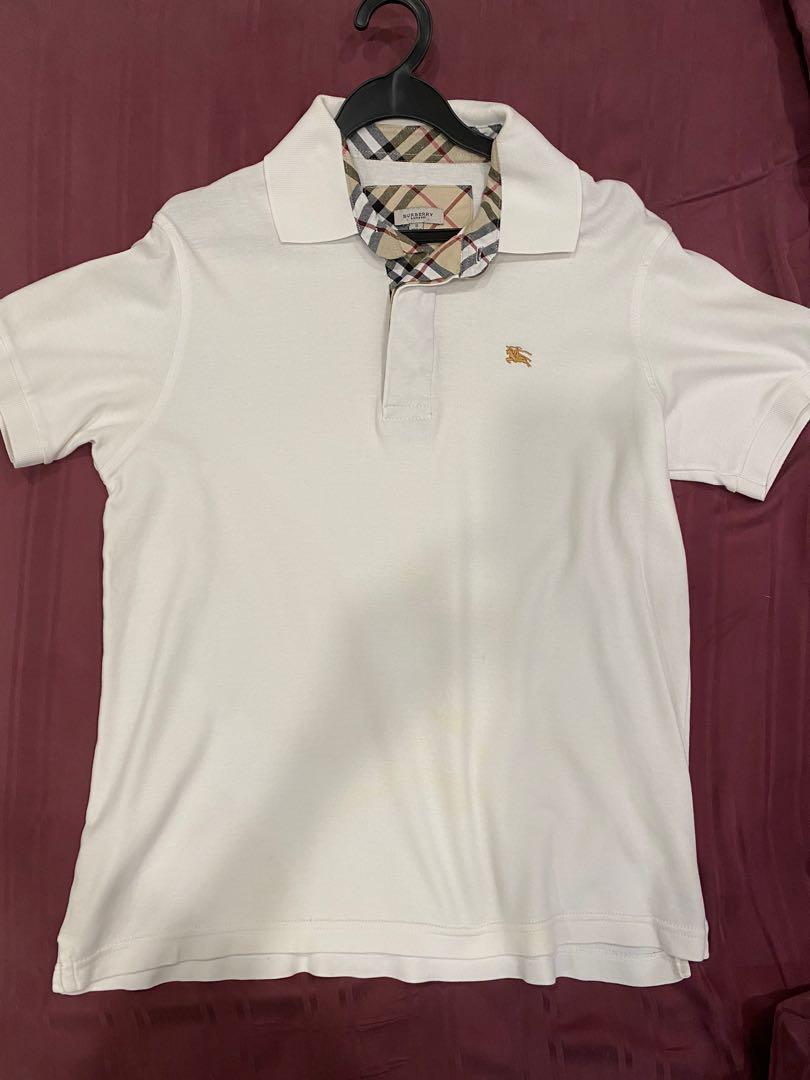 Authentic White Burberry Polo T-shirt, Men's Fashion, Tops & Sets, Tshirts  & Polo Shirts on Carousell