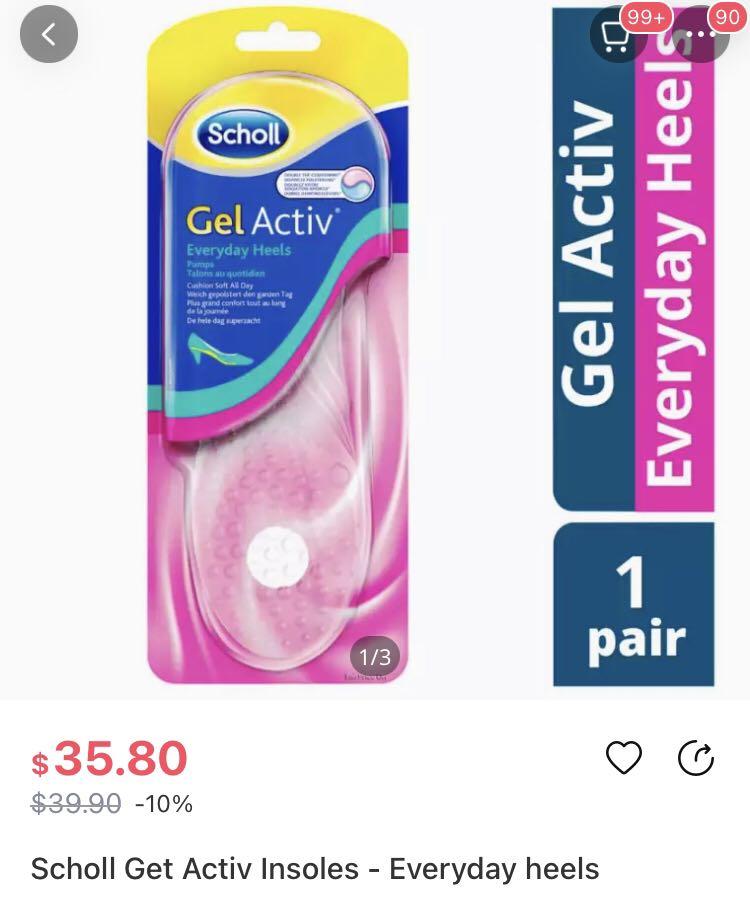 BN Scholl Gel Active Everyday Heels Women s Fashion Footwear