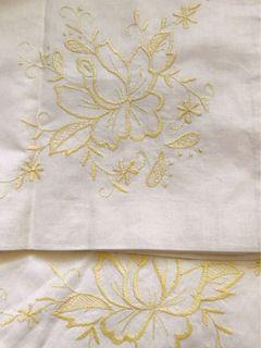 BUY ONE TAKE ONE ‼️ Pastel Yellow Embroidered Large Pillow Case or Table Cloth