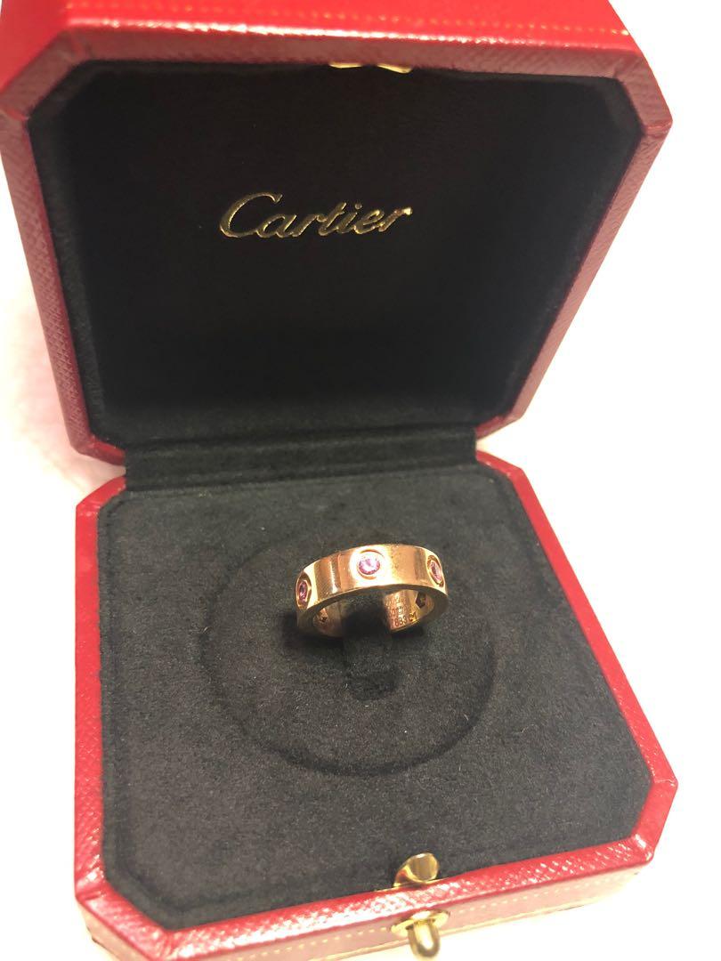 Price reduced Cartier love ring in 18k rose gold with pink sapphires Women s Fashion Jewelry Organisers Precious Stones on Carousell