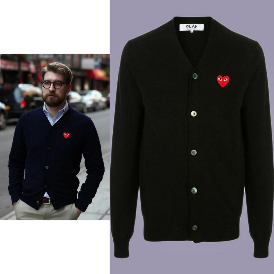 CDG Cardigan Man Black Size S Size M Size L Size XL