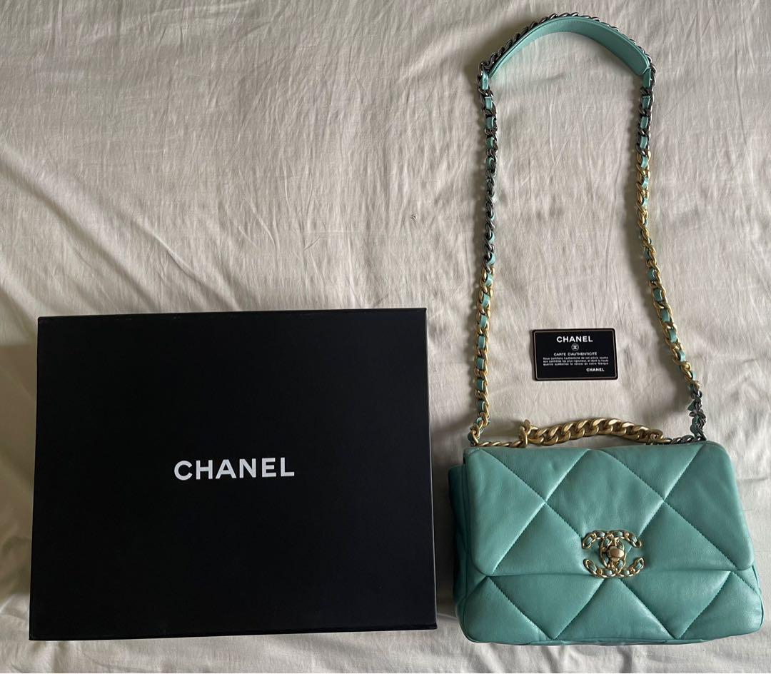 Chanel 19 bag - Tiffany Blue, Luxury, Bags & Wallets on Carousell