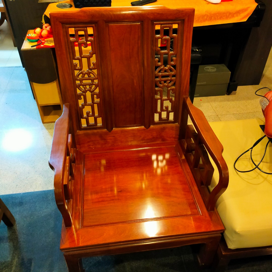Chinese wood sofa, Furniture & Home Living, Furniture, Sofas on Carousell