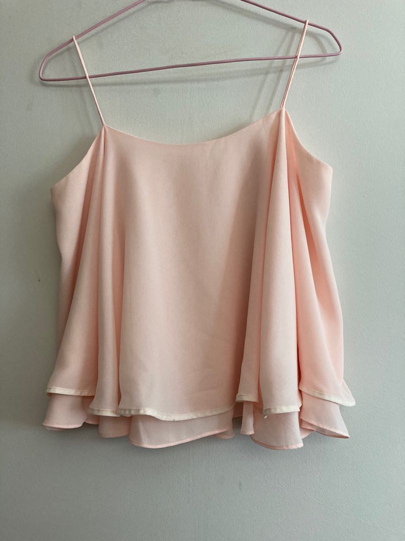 Chiffon spaghetti hot sale strap top