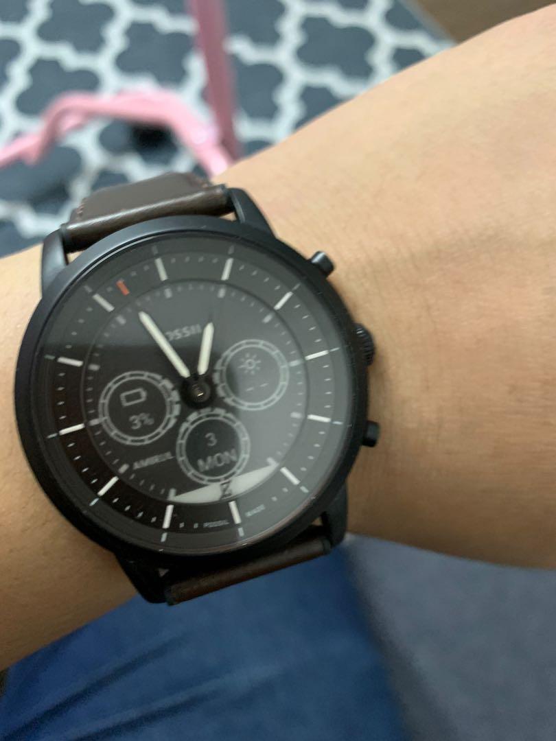 Fossil Watch Hybrid Smartwatch HR Collider Dark Brown Leather