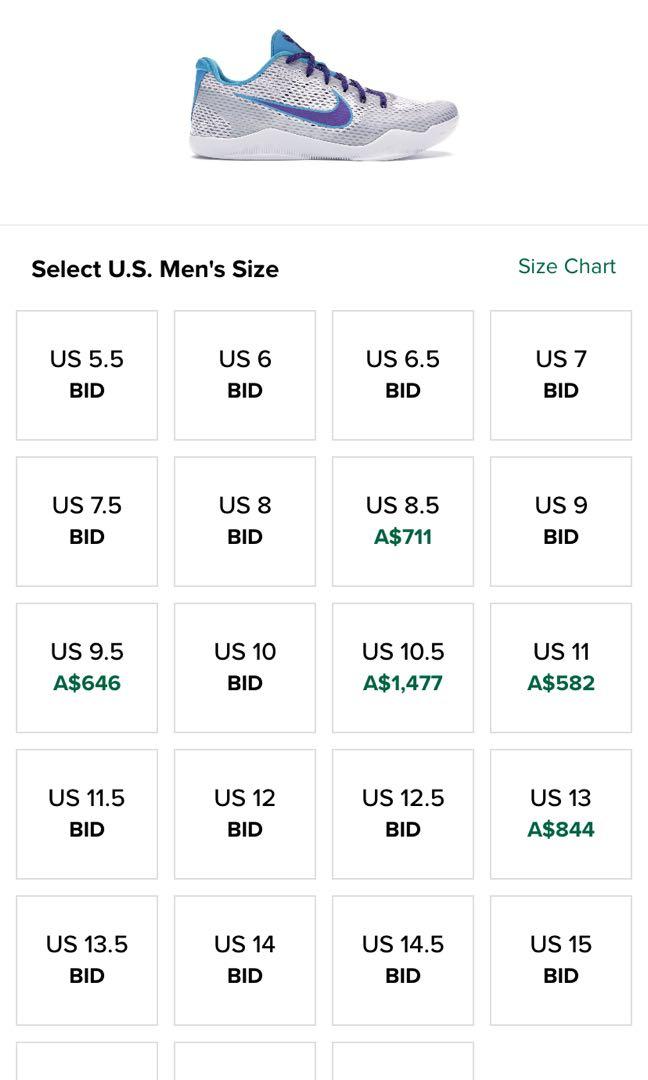 Kobe 11 sale sizing