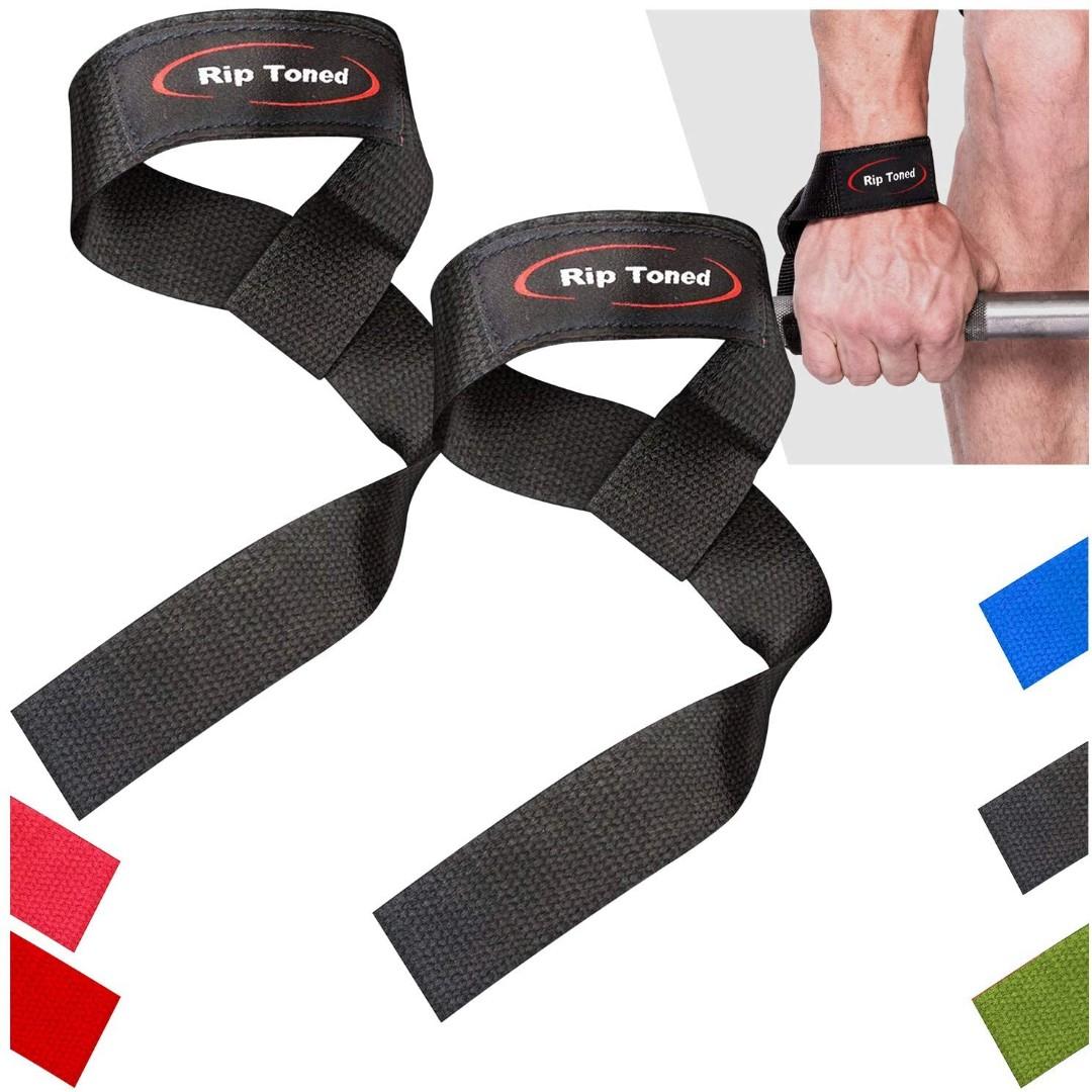 Rip Toned Lifting Straps for Weightlifting Pair of 23 In. Cotton Weight  Lifting Wrist Straps for Men & Women with Neoprene Padding Lifting Wrist  Wraps for Deadlift, Powerlifting & Strength Training Black