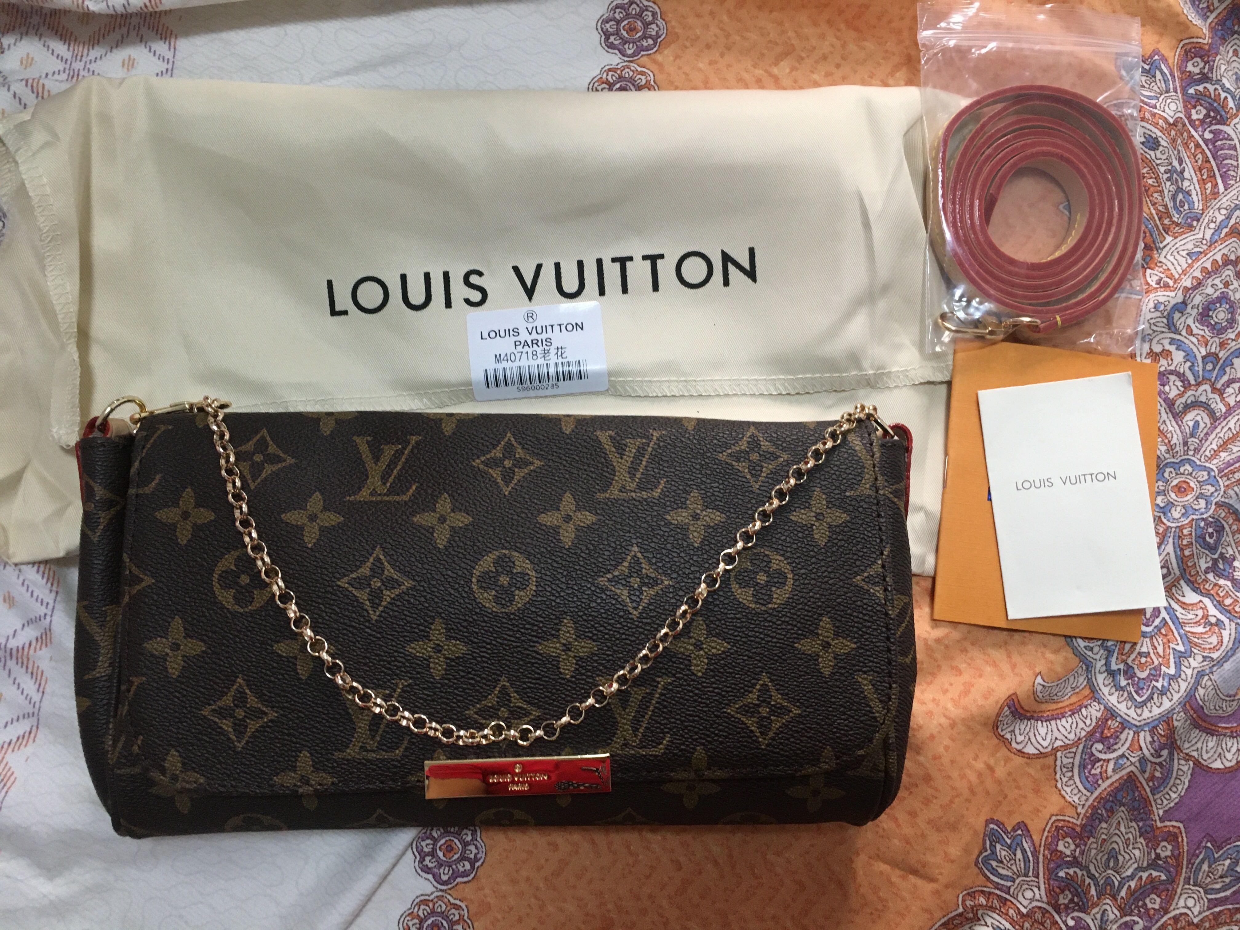 LV Favorite (Category: Luxury Bags & Wallets) located in Valenzuela. Submitted by potpot0214 (Listing ID 1088821446, Image 2). Description: L*V FAVORITE GM/LARGE ✓Actual Photo ✓ Top Grade ✓Real/Genuine leather details ✓with serial code ✓Dimensions: • 26x17cm MM ✓Inclusions: •Dustbag •Carecard .