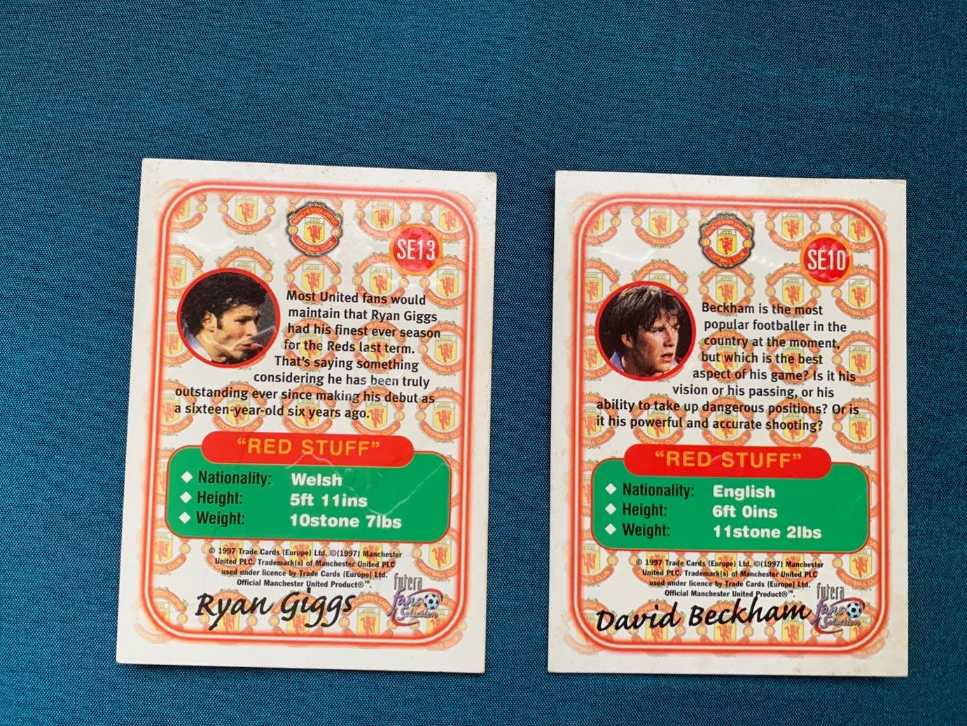 Manchester United 1997 Futera Vintage Collectible Ryan Giggs and