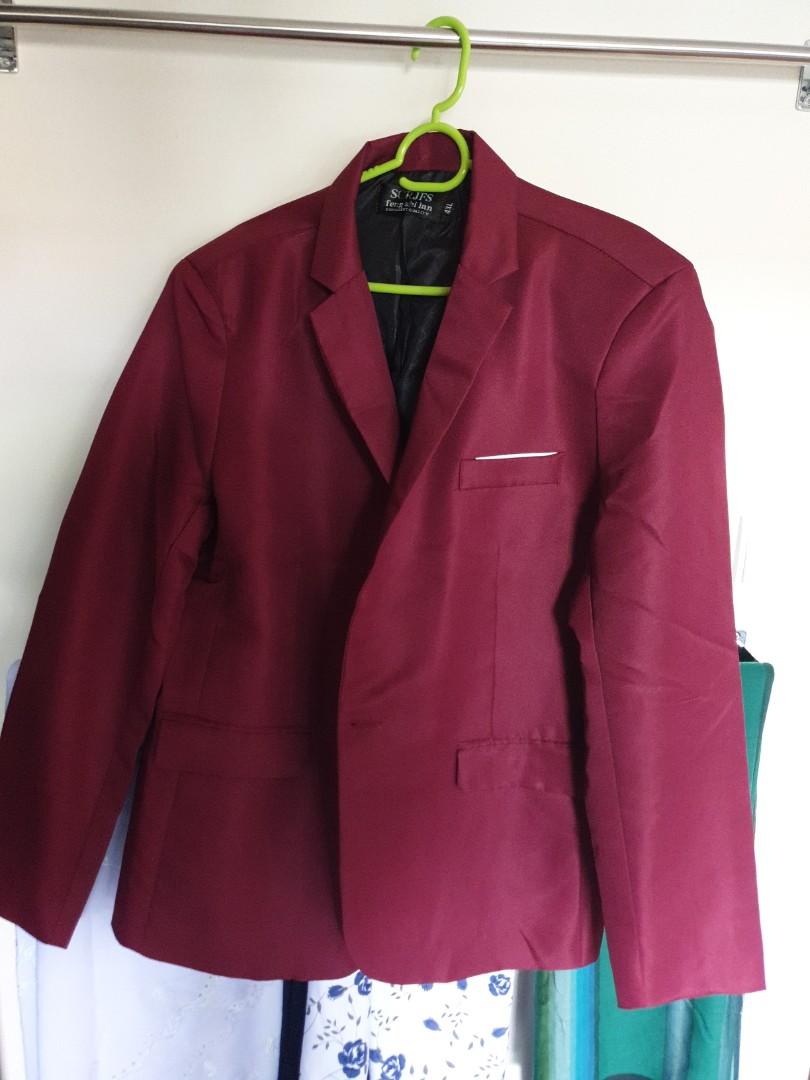 Maroon discount coat mens