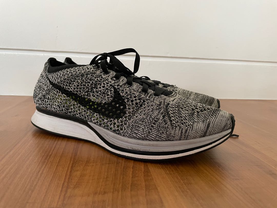 flyknit racer oreo on feet