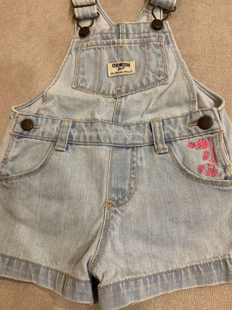 Girls jean short overalls sales