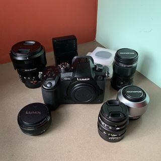 Panasonic GH5 with five lenses