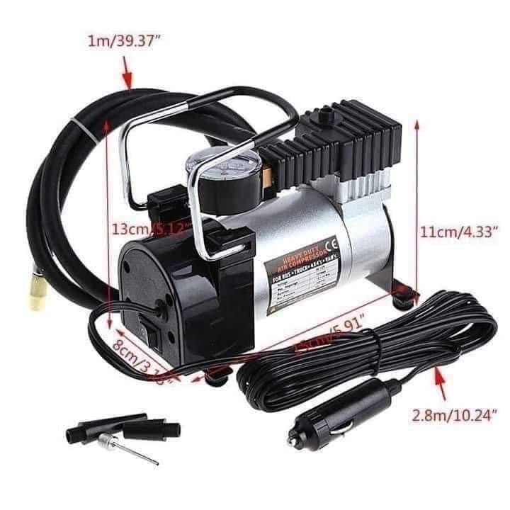 Portable Air Compressor Heavy Duty (Car, (Category: Looking For) located in Manila. Submitted by minidivisoria (Listing ID 1088901049, Image 1). Description: Portable Air Compressor Heavy Duty (Car, Van, SUV, reseller price:750 Air Compressor Heavy Duty Pump Electric Tire Inflator 12V 140PSI/965kPA Car Care Tool Maximum Pressure: 140 PSI(965kPA) Voltage: DC 12V Flow Rate: 35L/Min Maximum Current: 10A Duration: 12~15min Cord Cable Lengt : 2.8 Mete