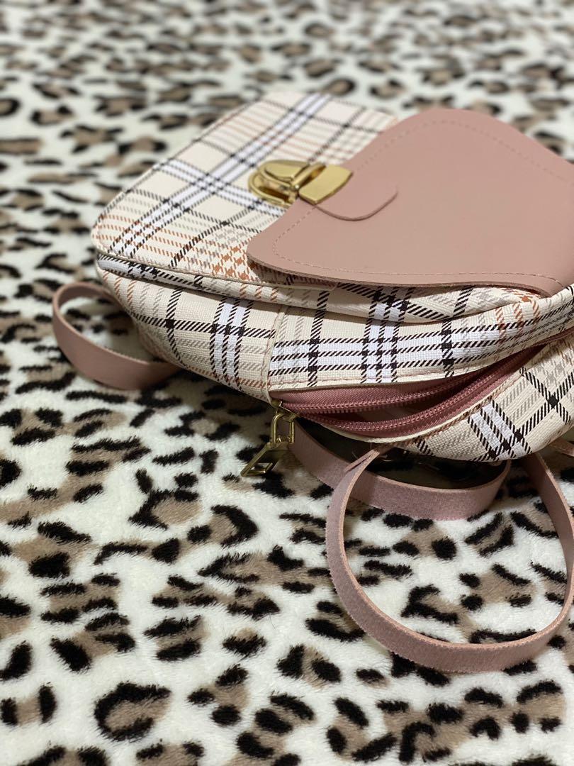 Push Lock Plaid Small Backpack, Women's 