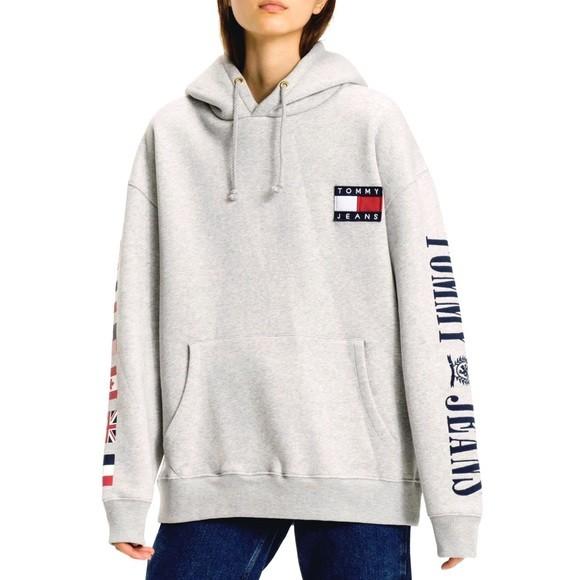 RARE Grey Tommy Jeans Flag Hoodie, Men's Fashion, Coats, Jackets and  Outerwear on Carousell