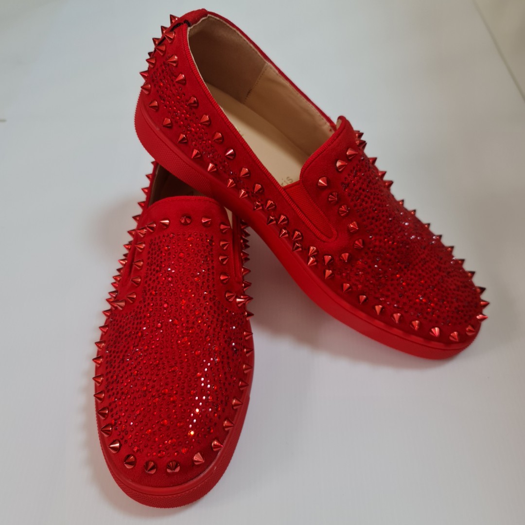 Red studded shoes outlet