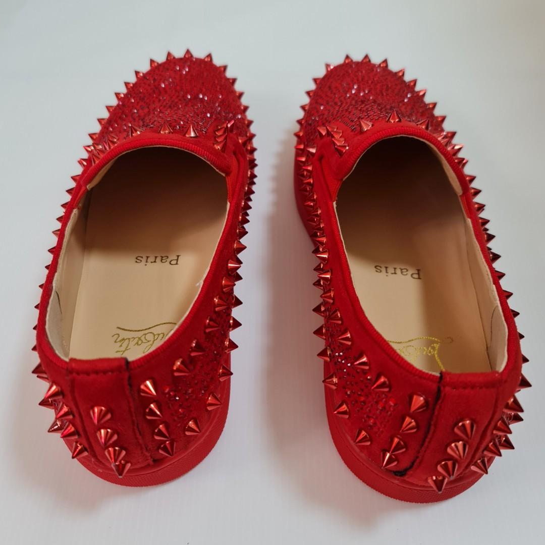 Red studded shoes hotsell