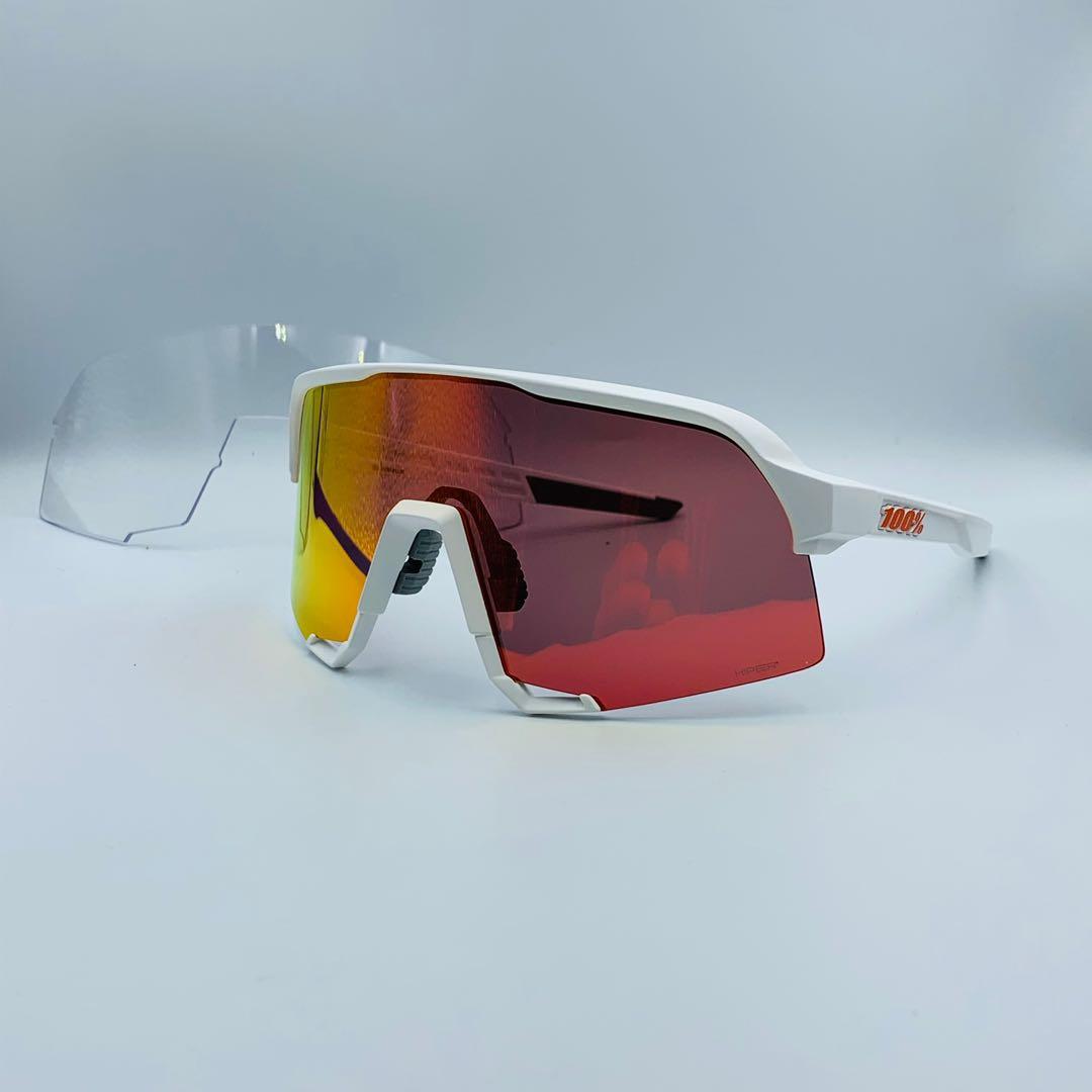 Ride 100% S3 Soft Tact White HiPER Red Multilayer Mirror