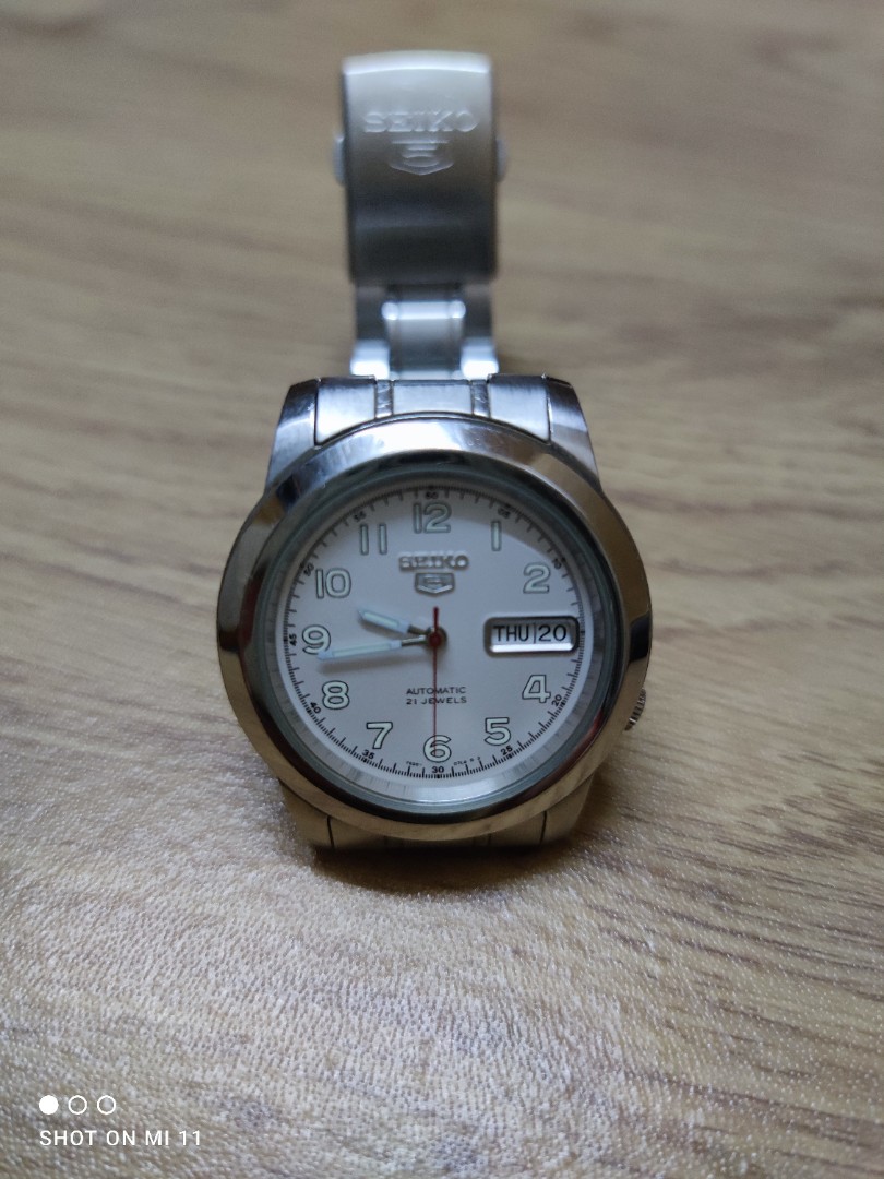 SEIKO 5 SNKK33J1 SNKK33 AUTOMATIC 21 JEWELS WHITE DIAL STAINLESS