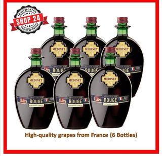 Shop24 Medinet Rouge Red wine 1000ml 6 bottles free delivery to your doorstep