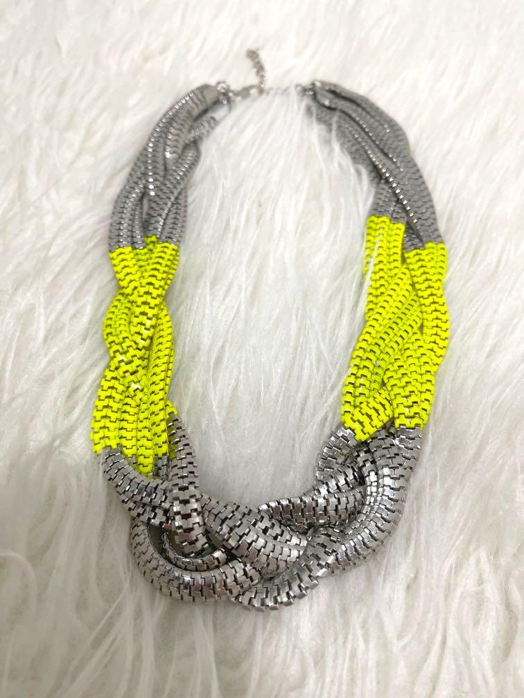 Neon yellow statement necklace on sale