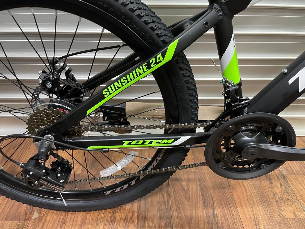 TOTEM Sunshine 24 Mountain Bike Matte Black Green Sports Equipment Bicycles Parts Bicycles on Carousell